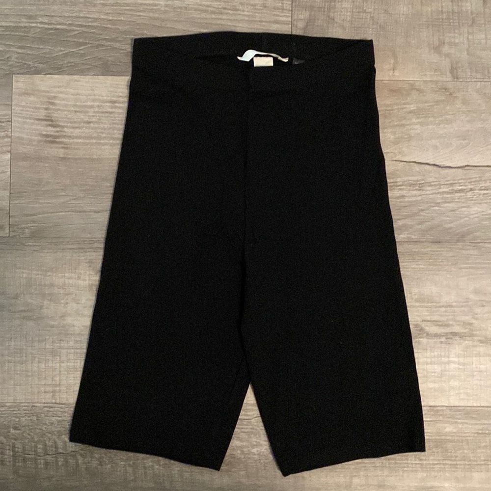 Black High Rise Bike Stretch Cotton Bike Shorts